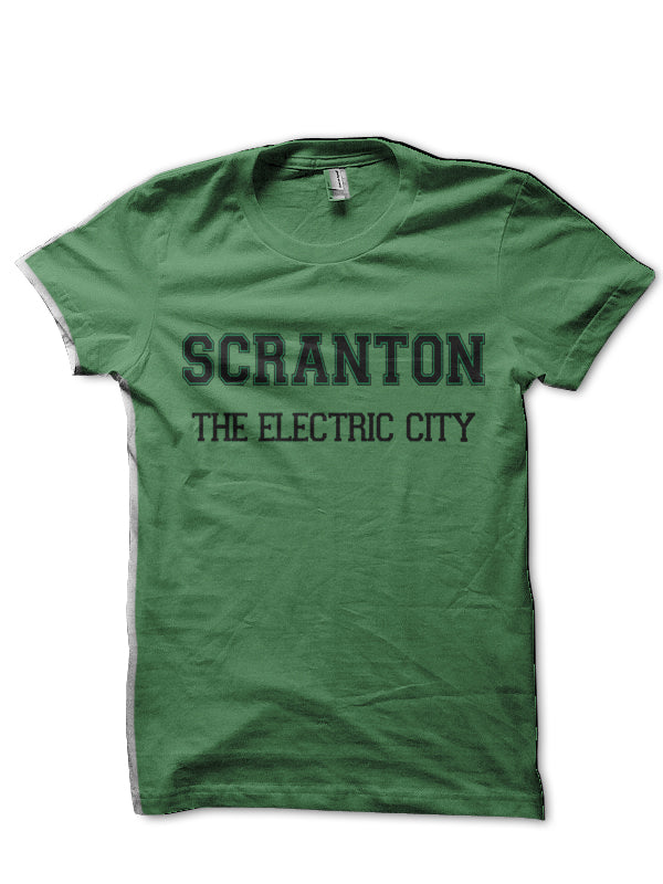 Scranton – The Electric City  Green Half Sleeve T-Shirt