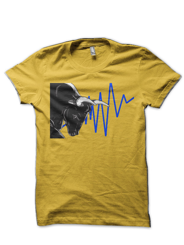 Share Market Bull Yellow T-Shirt