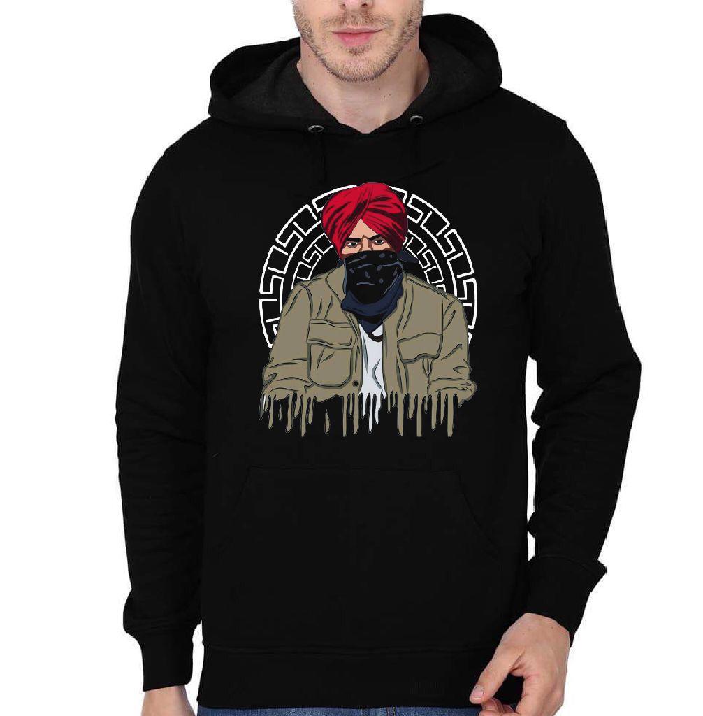 Sidhu Moose Wala Black Hoodie