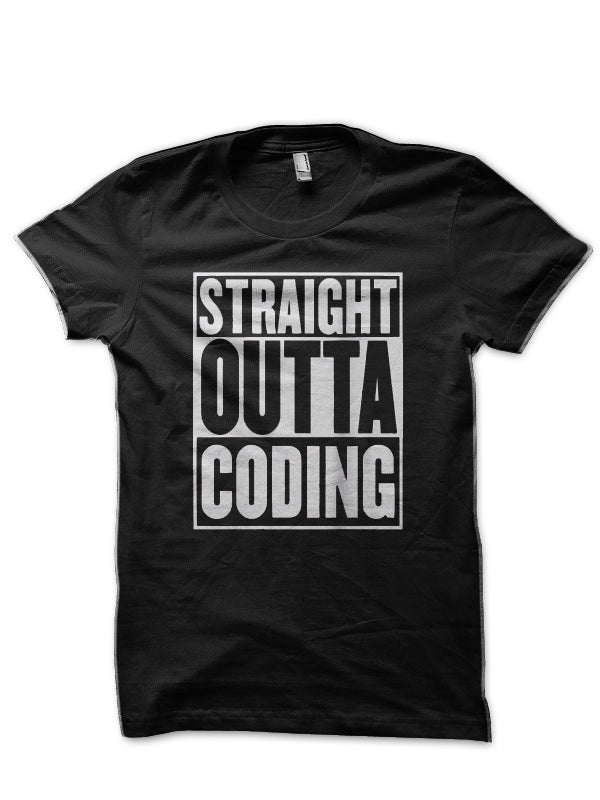 Straight Outta Coding Black T-Shirt