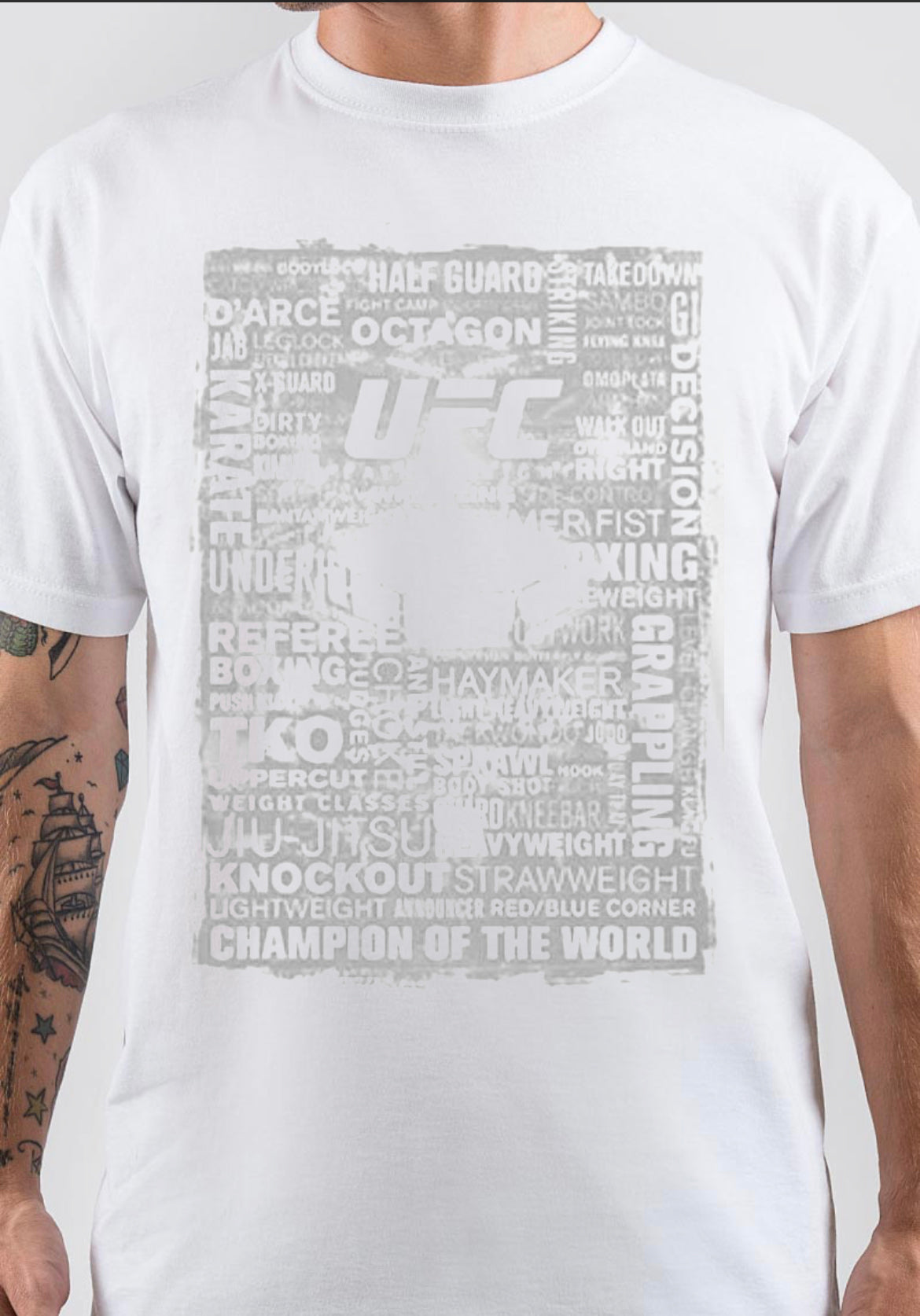 TERMINOLOGY ALL OVER PRINT WHITE T-SHIRT