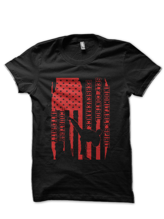 USA Flag American Taekwondo Korean Martial Artist Gift T-Shirt