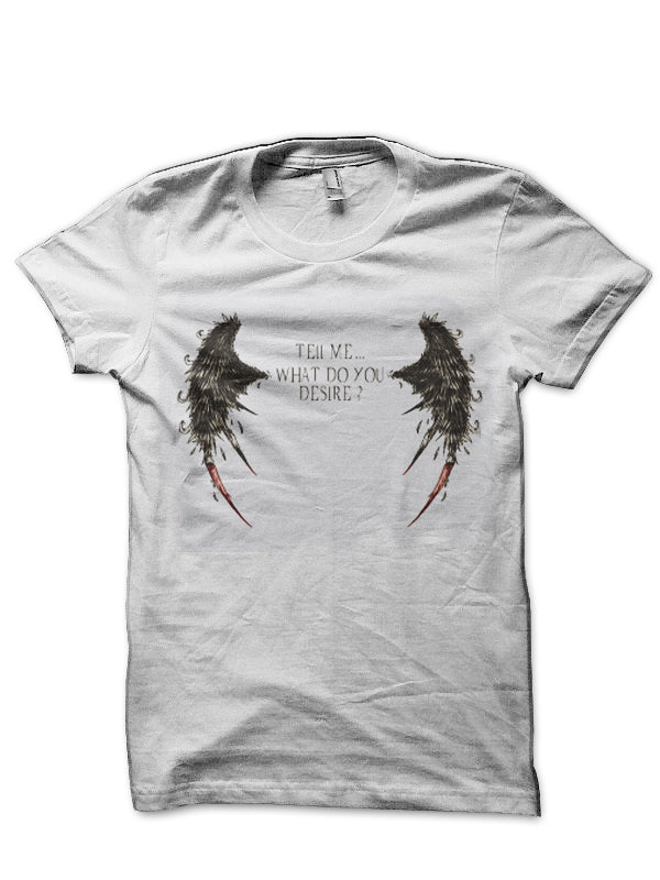 Tell Me What Do You Desire Lucifer White T-Shirt