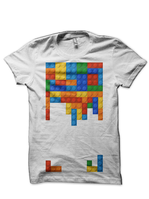 Tetris Bricks Game White T-Shirt