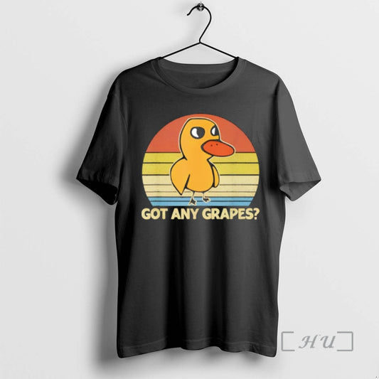 Trending Funny Duck Got Any Grapes Graphic Summer Humor Duck Meme Premium T Shirts Sweater