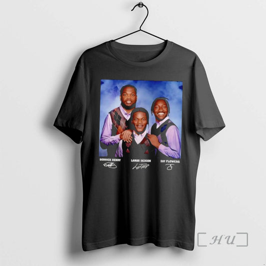 Trending Lamar Jackson Derrick Henry Zay Flowers Football Baltimore Step Brothers Premium T Shirts Sweater