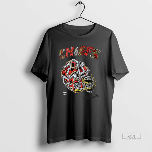 Trendy Kansas City Chiefs Football Helmet Distortedd Leaders