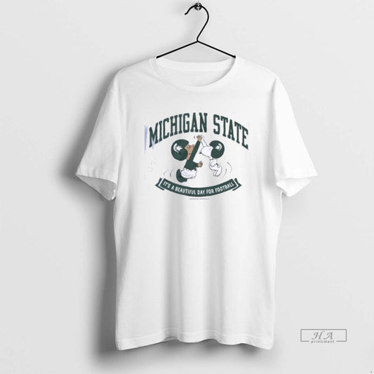 Trendy Peanuts X Michigan State Its A Beautiful Day For Football Shirts