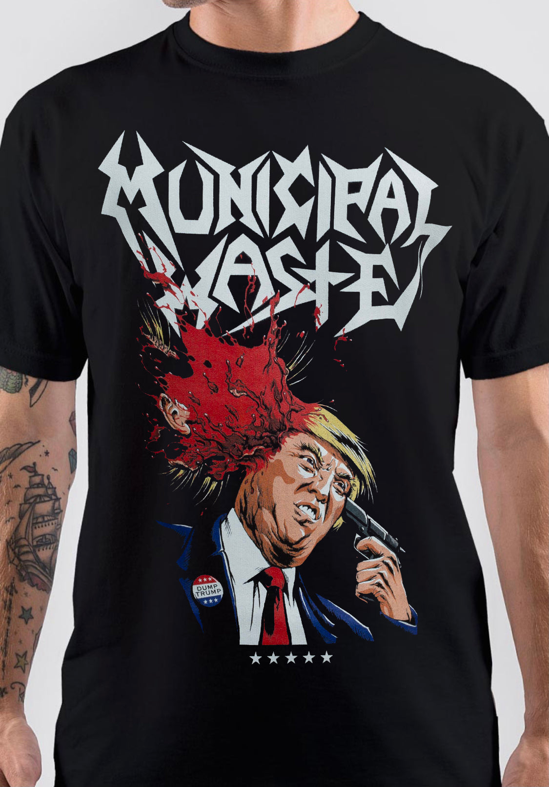 Trump Walls Of Death Municipal Waste Band T-Shirt