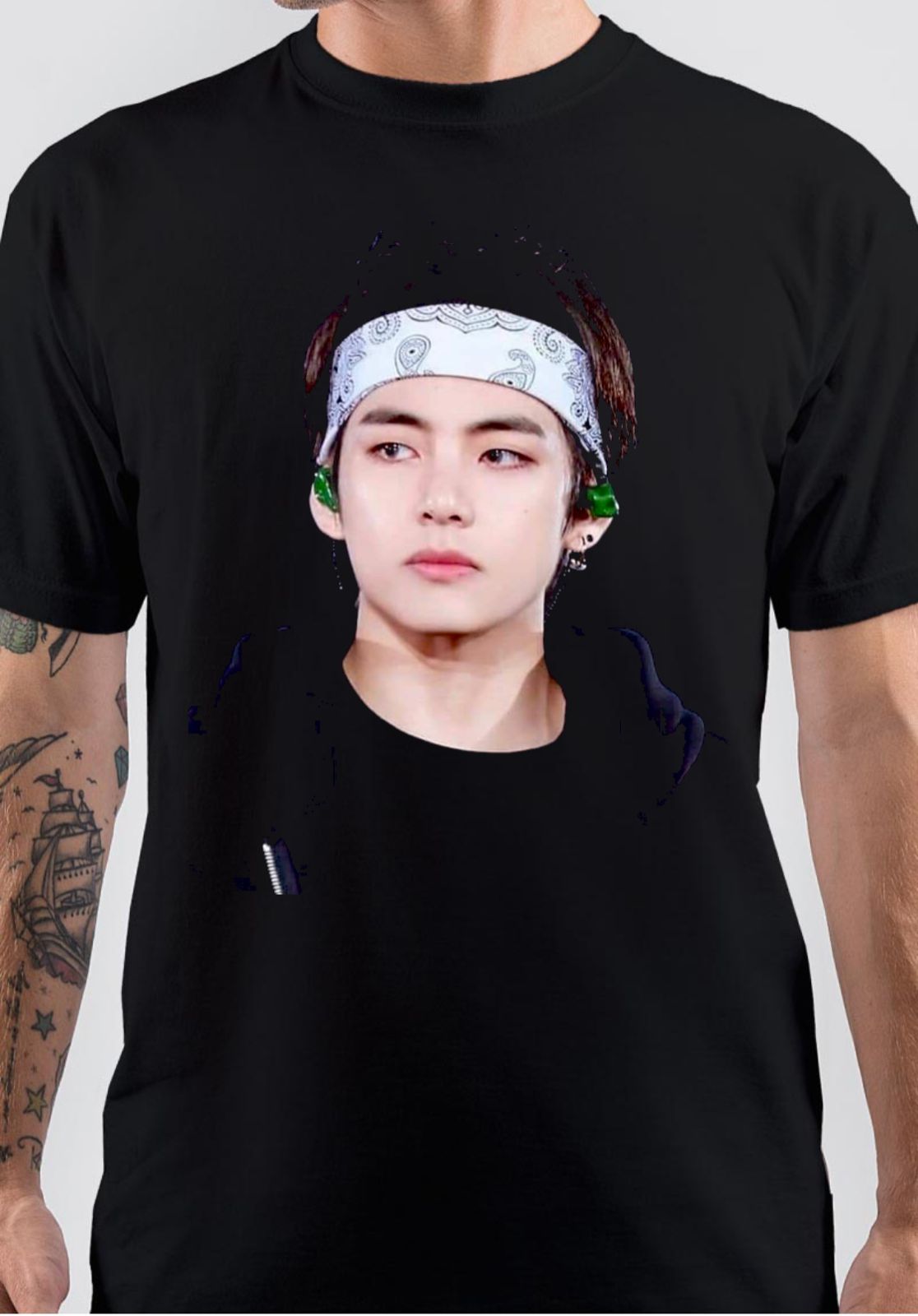 V Bts Black T-Shirt