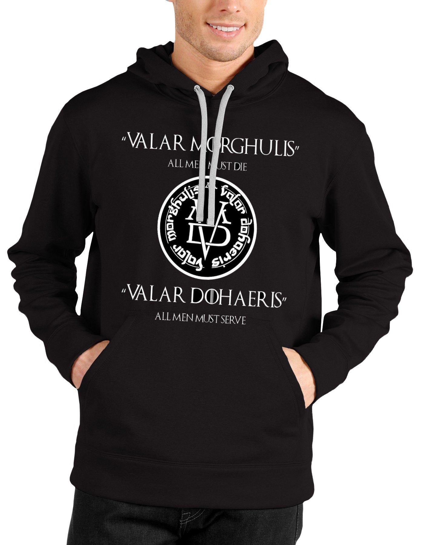 Valar Morghulis All Men Must Die Black Zipper Hoodie