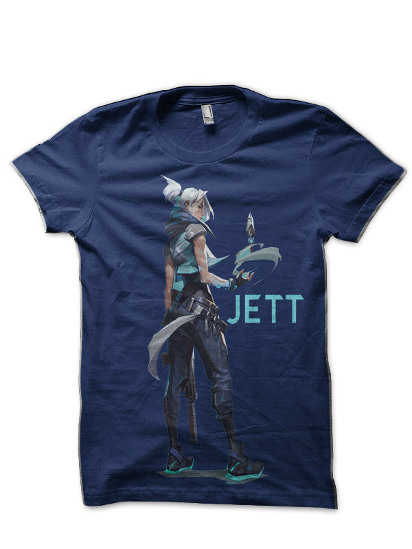 Valorant Jett Navy Blue T-Shirt