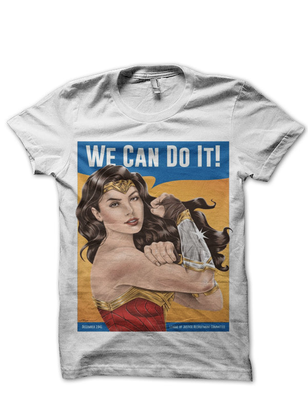 Wonder Riveter White Half Sleeve T-Shirt