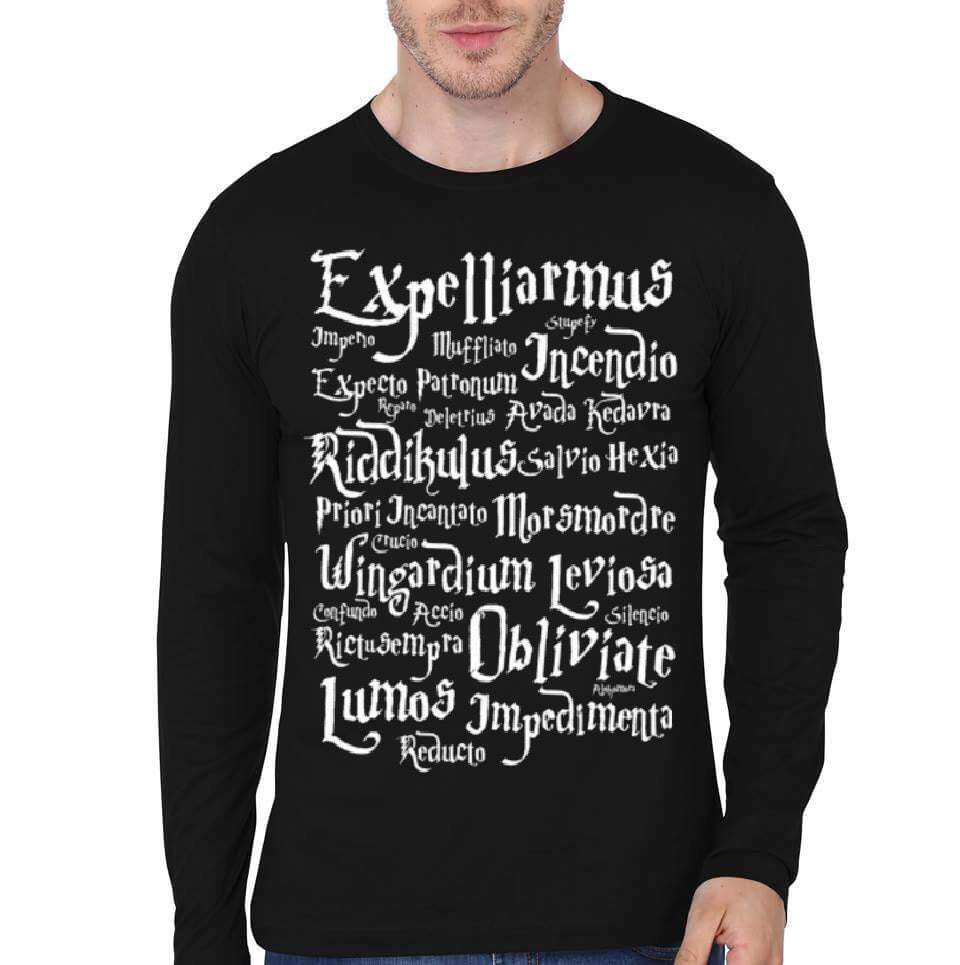 Expelliarmus Black Full Sleeve Tee