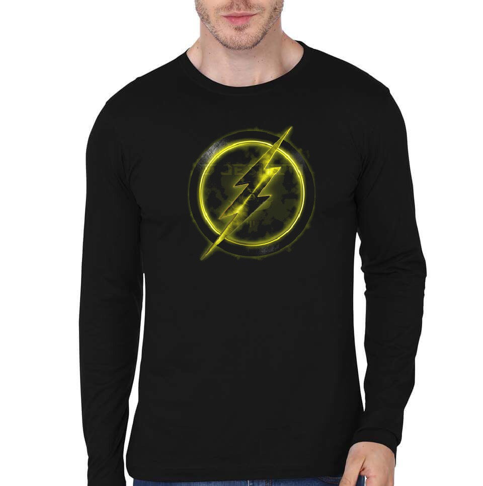 Flash Black Full Sleeve T-Shirt