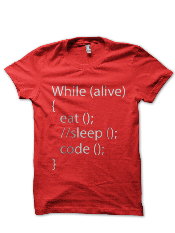 While Alive Eat Sleep Code T-Shirt