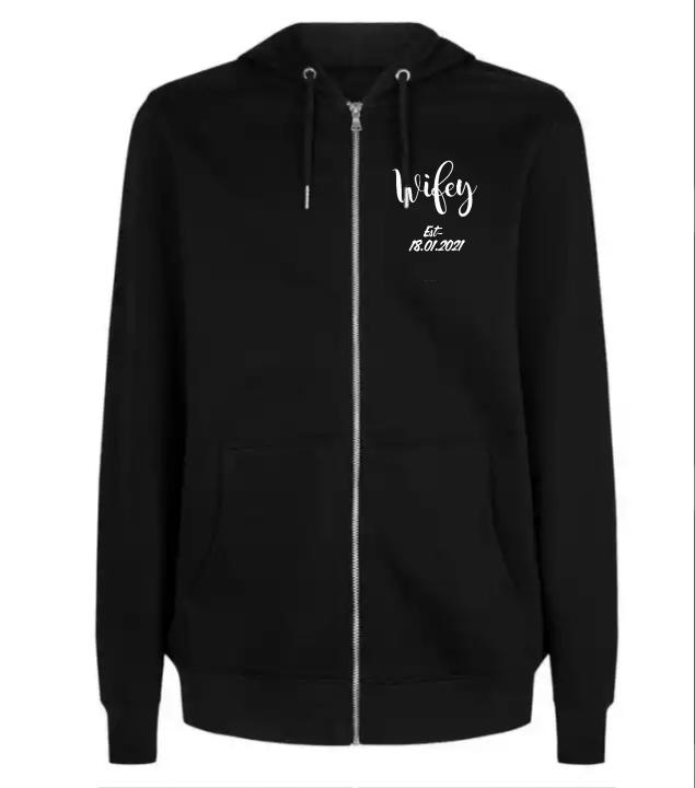 Wifey Est 18.01.2021 Zipper Hoodie