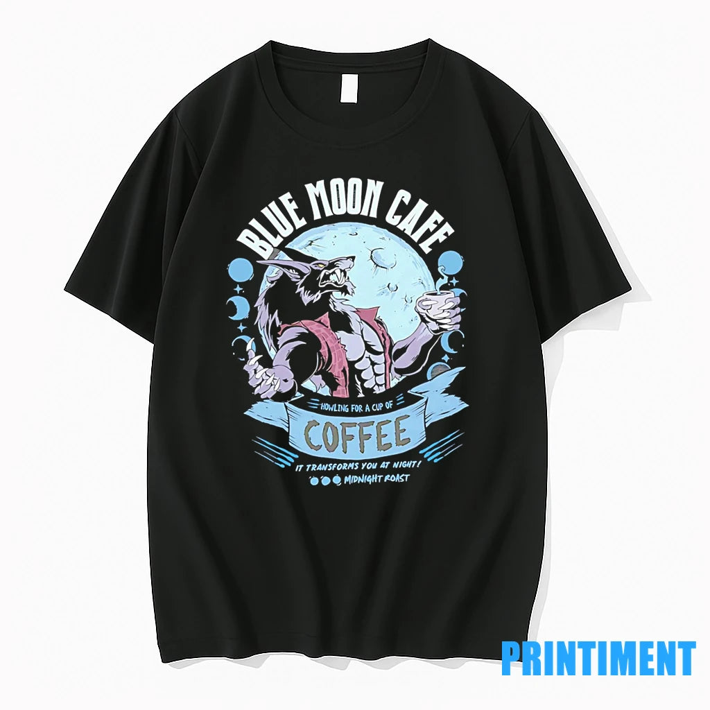 Wolf Blue Moon Cafe Howling For A Cup Of Coffee It Transforms You At Night