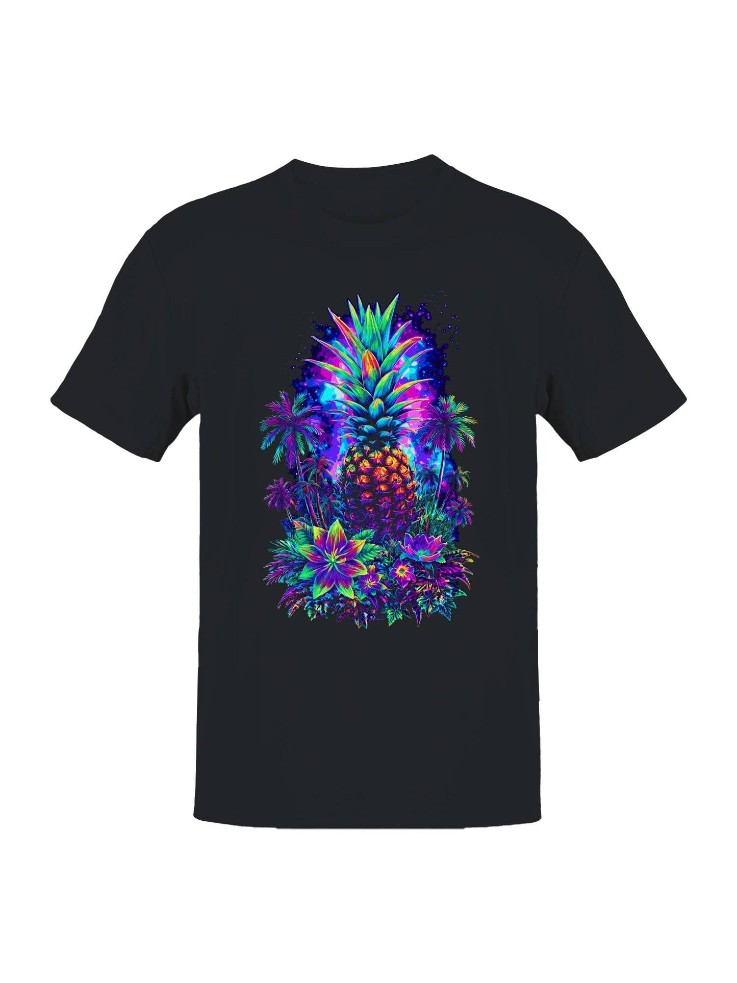 Neon Tropical Pineapple Paradise Men's T-Shirt