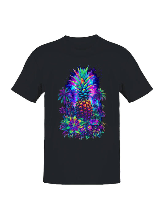 Neon Tropical Pineapple Paradise Men's T-Shirt