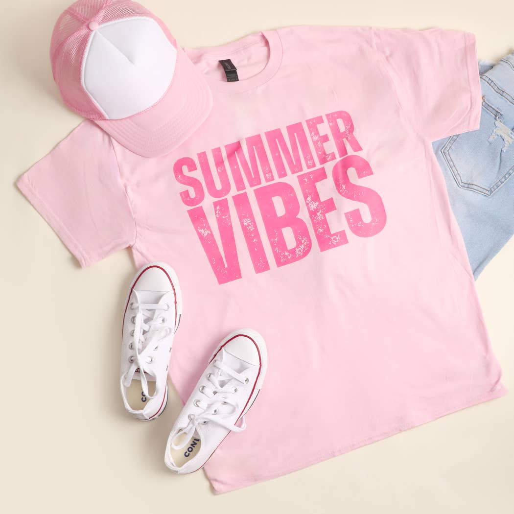 Summer Vibes Heavy Cotton Distressed Graphic T-Shirt