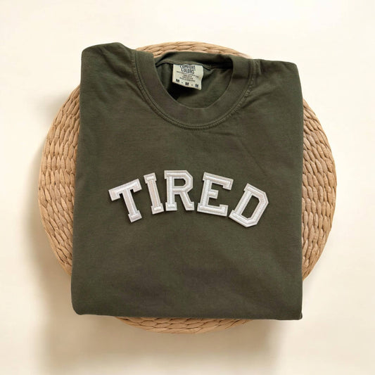 Tired Comfort Colors Short Sleeve Shirt, Funny Tees