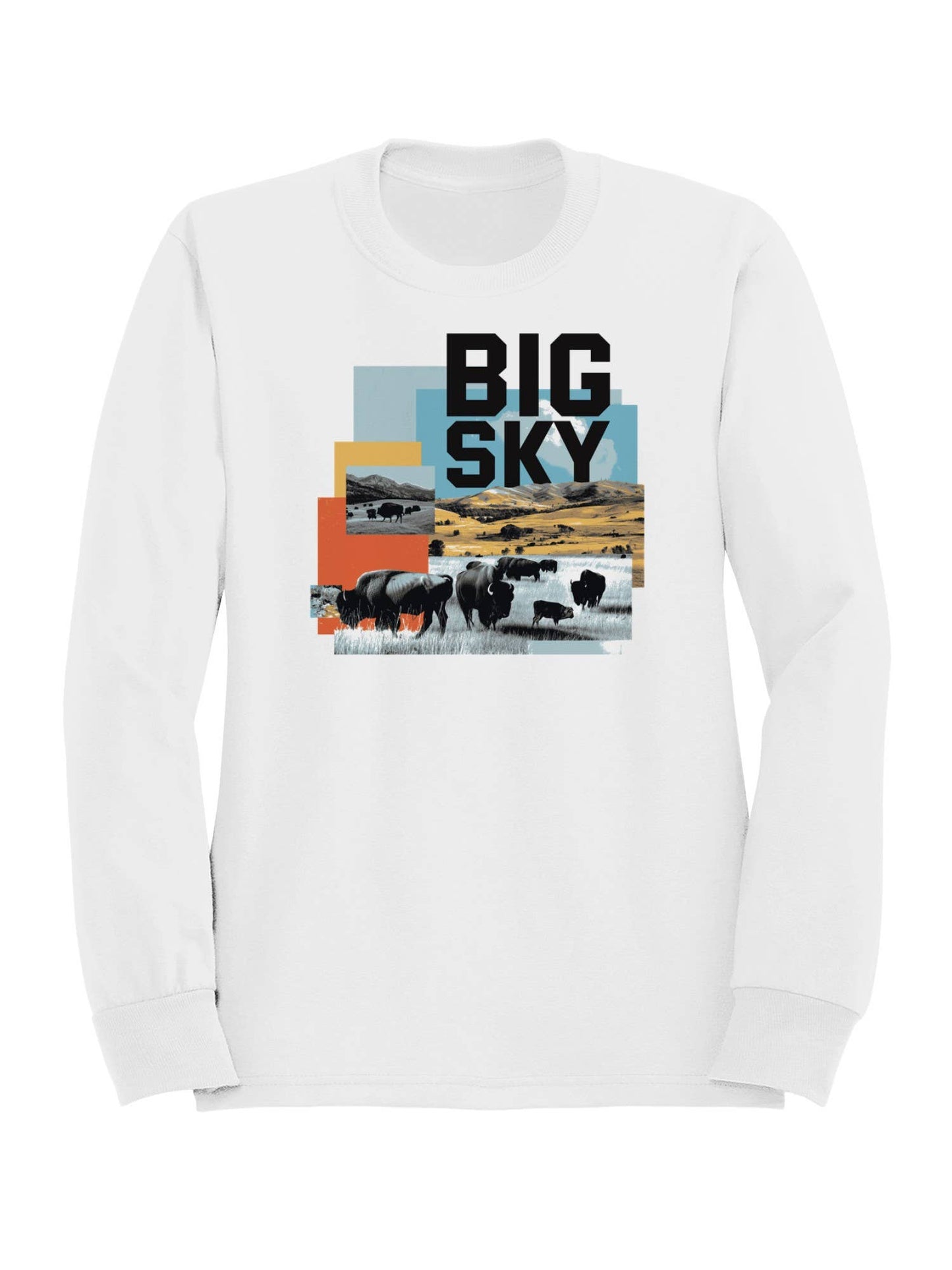 Big Sky Bison Landscape Art Women's Sweatshirt