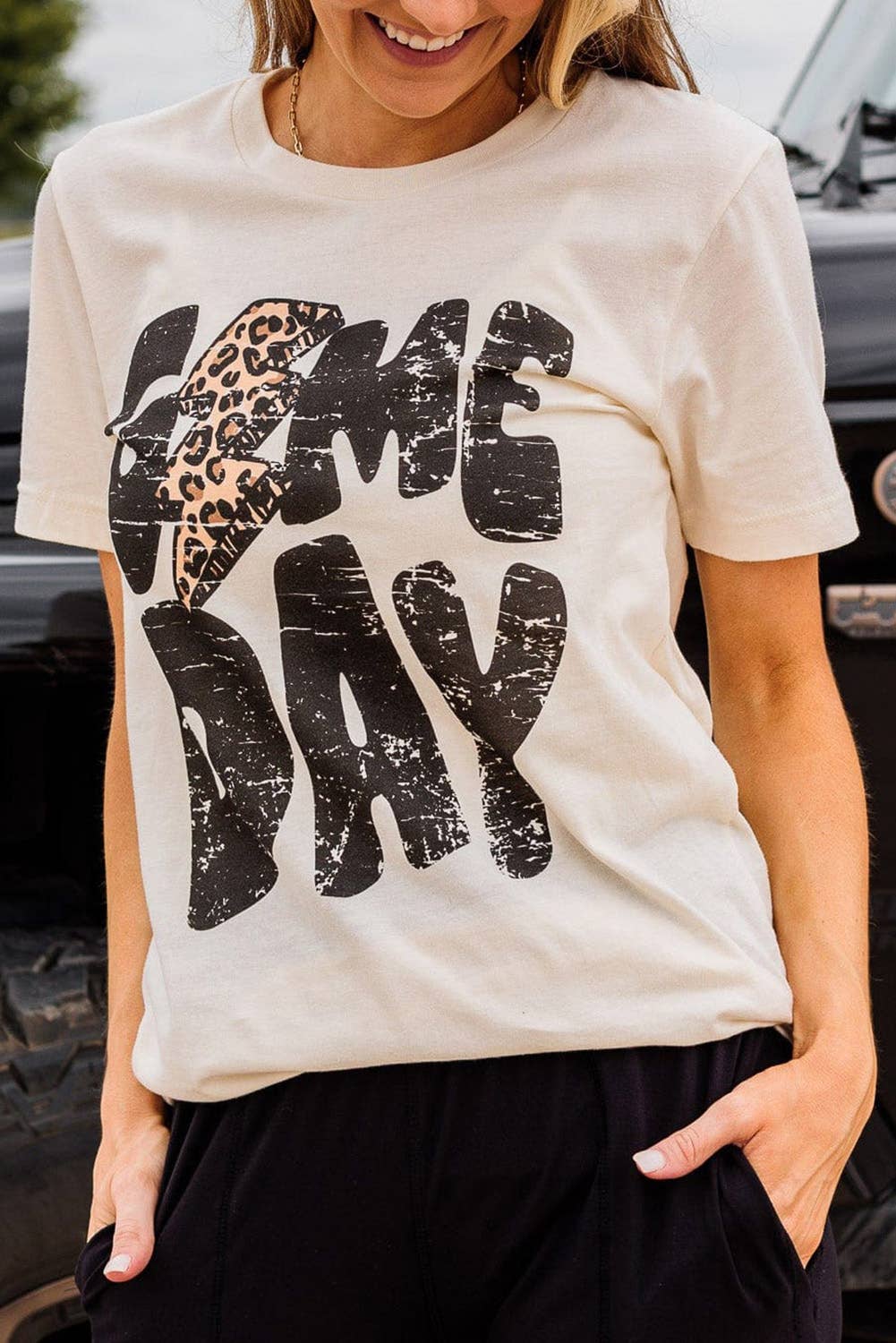 Game Day Rugby Football Season Leopard Graphic T Shirt(S-3X)