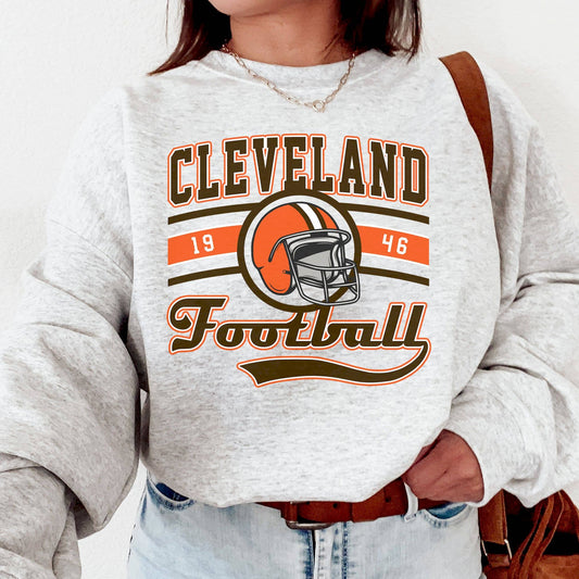 Vintage Browns Football Crewneck Sweatshirt - Fan Gift
