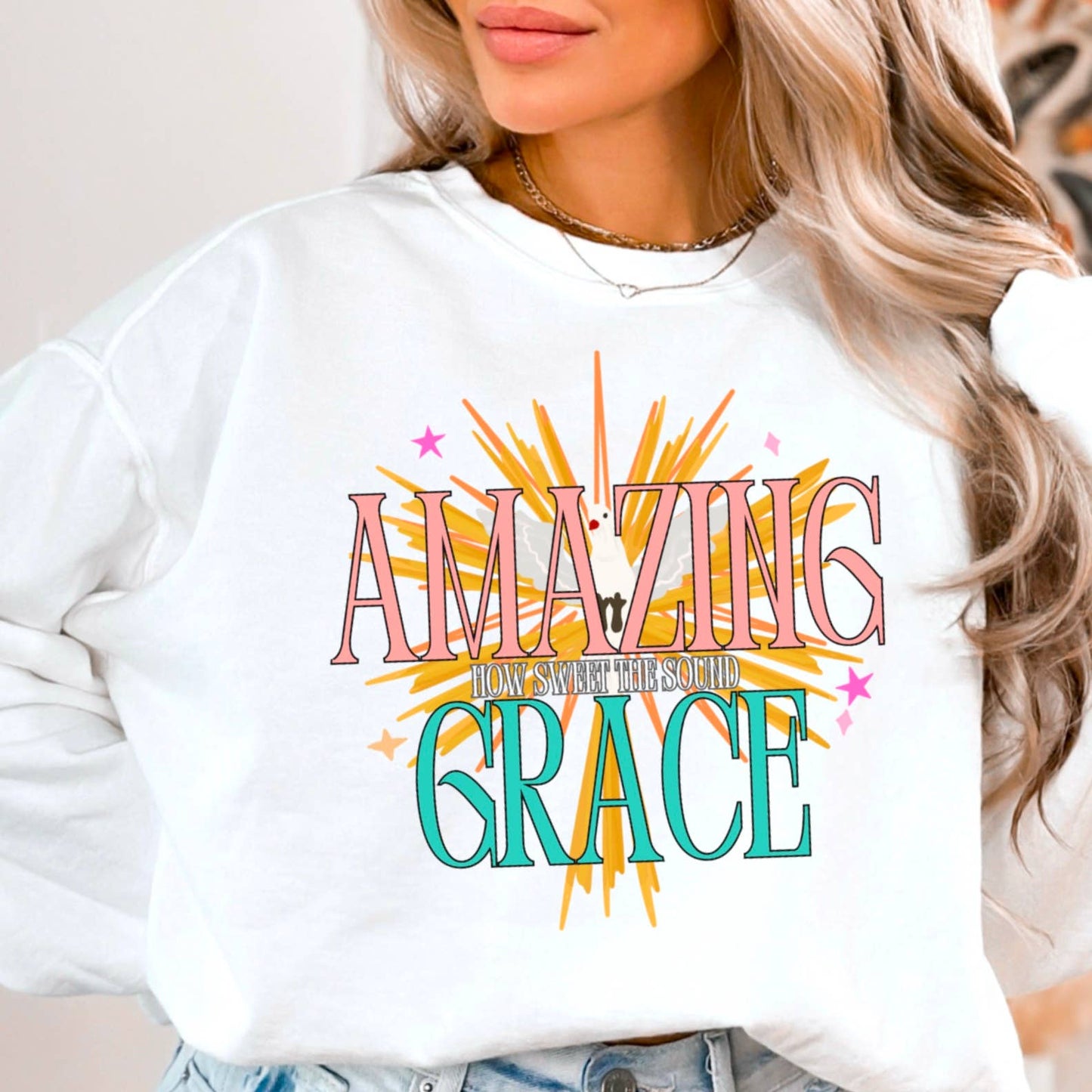 Amazing Grace Christian Graphic Sweatshirt | Christian
