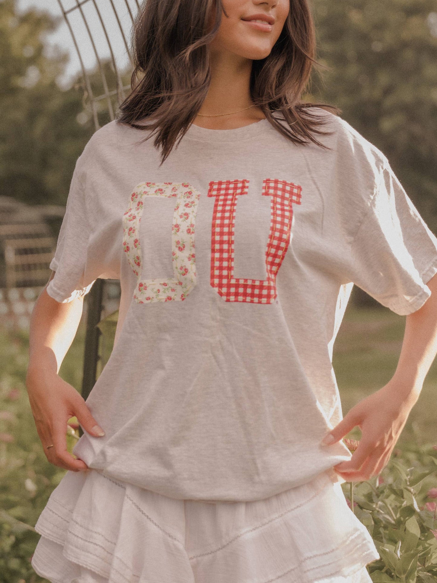Ou Oklahoma Sooners Quilted Puff Ink Ash Gray Thrifted Tee