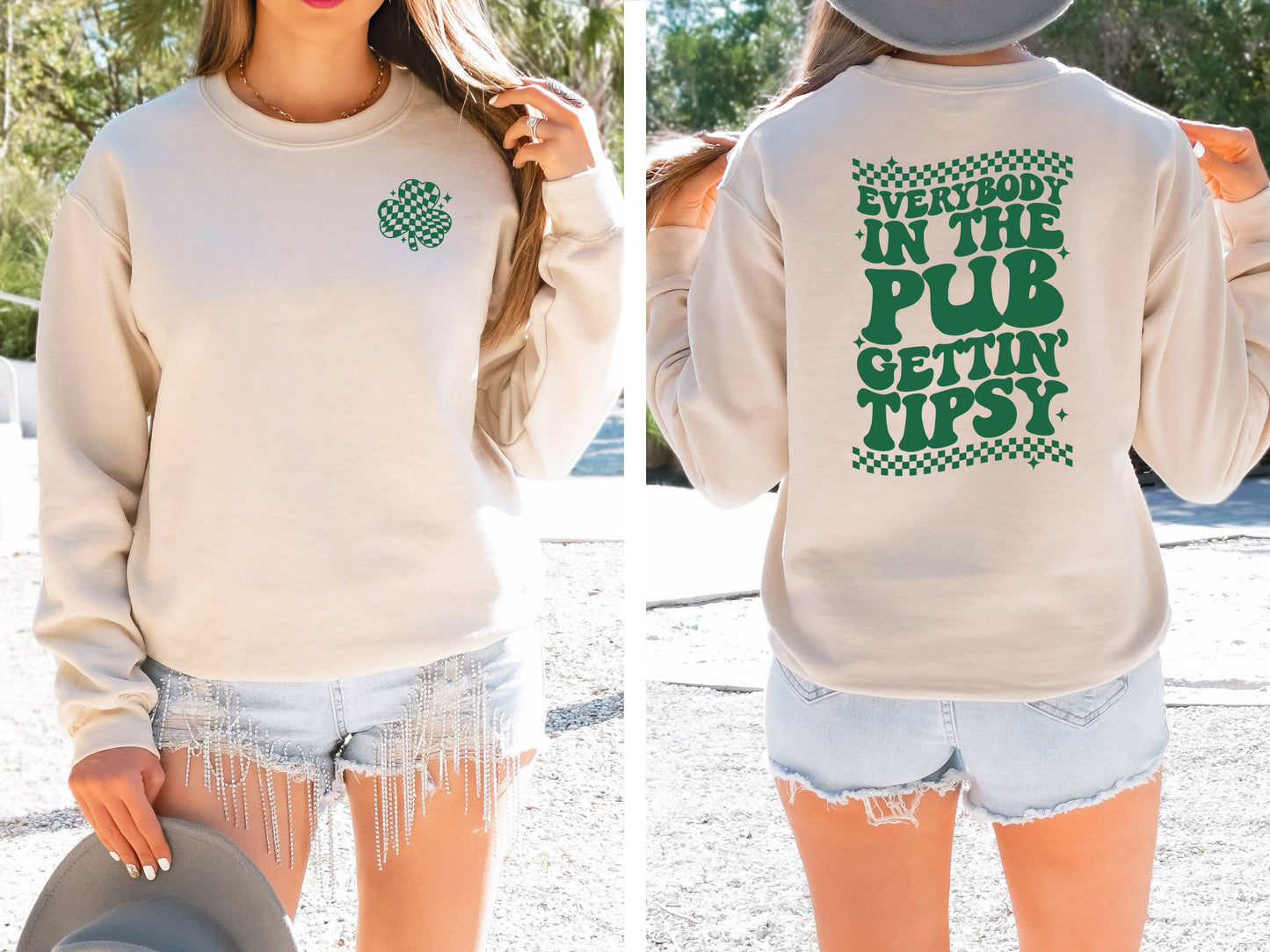 St. Patricks Day Sweatshirt, Graphic Apparel, in the Pub