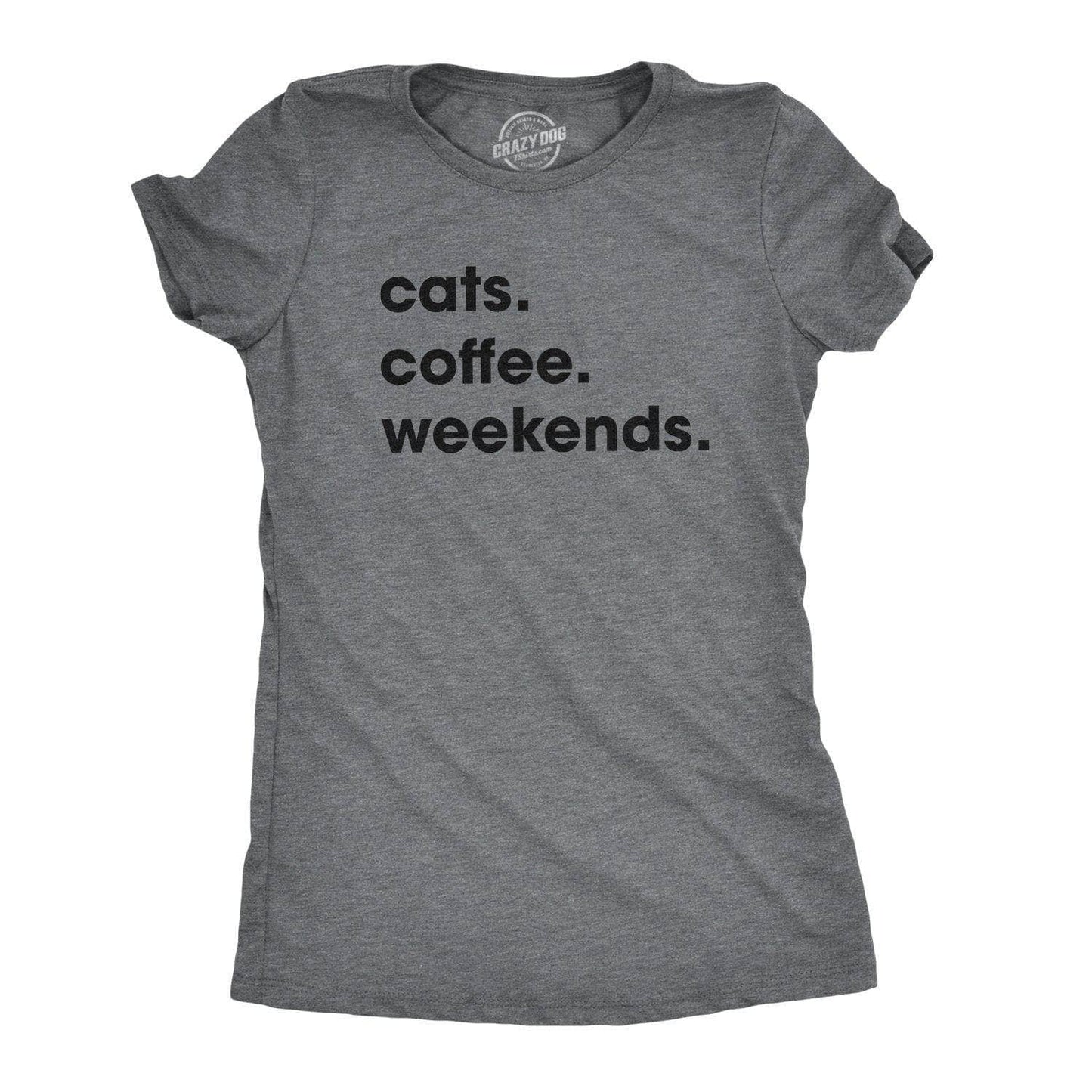 Cats Coffee Weekends Women's Tshirt Coffee Graphic Tee
