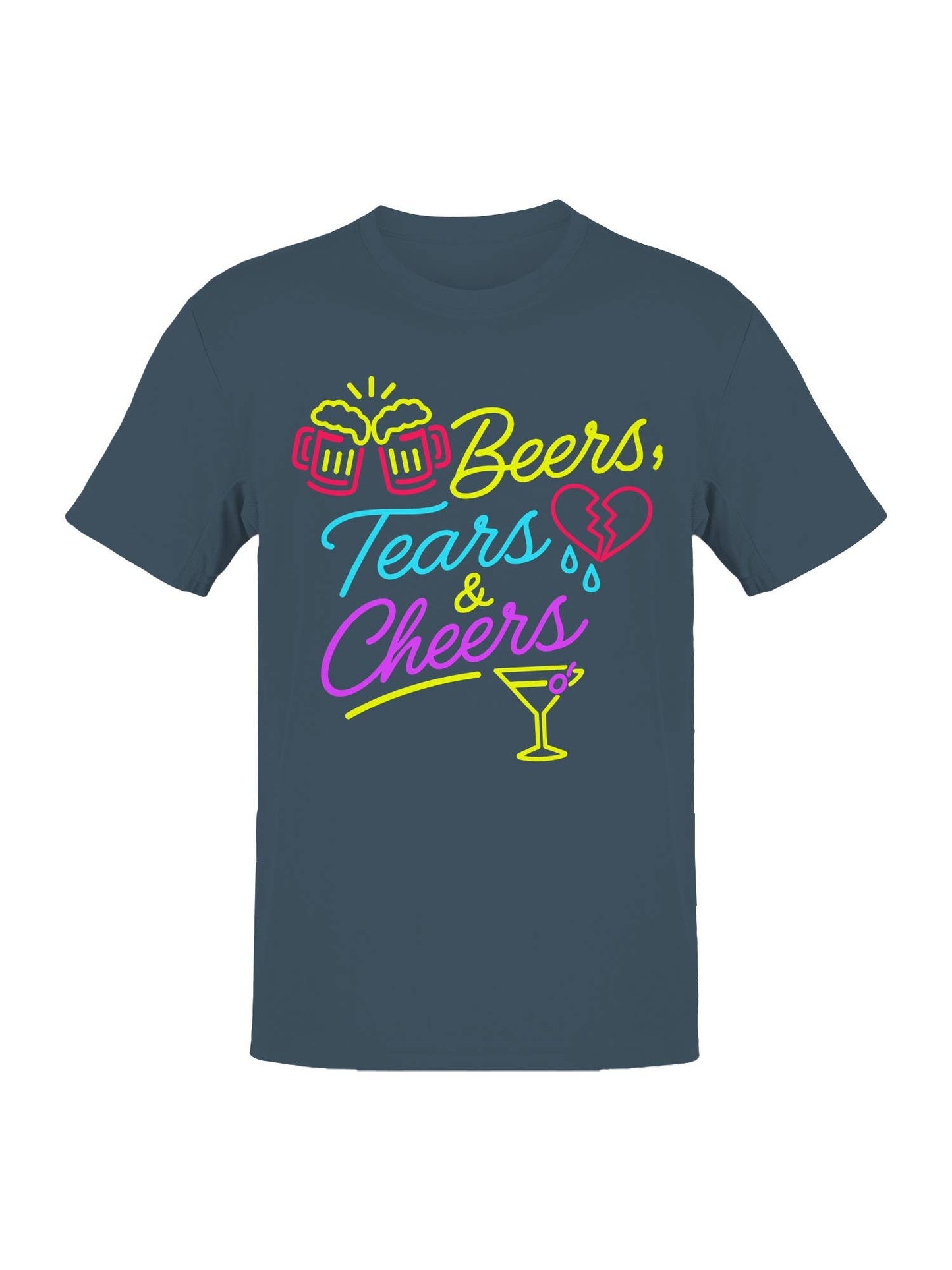 Beers, Tears & Cheers Neon Art Men's T-Shirt