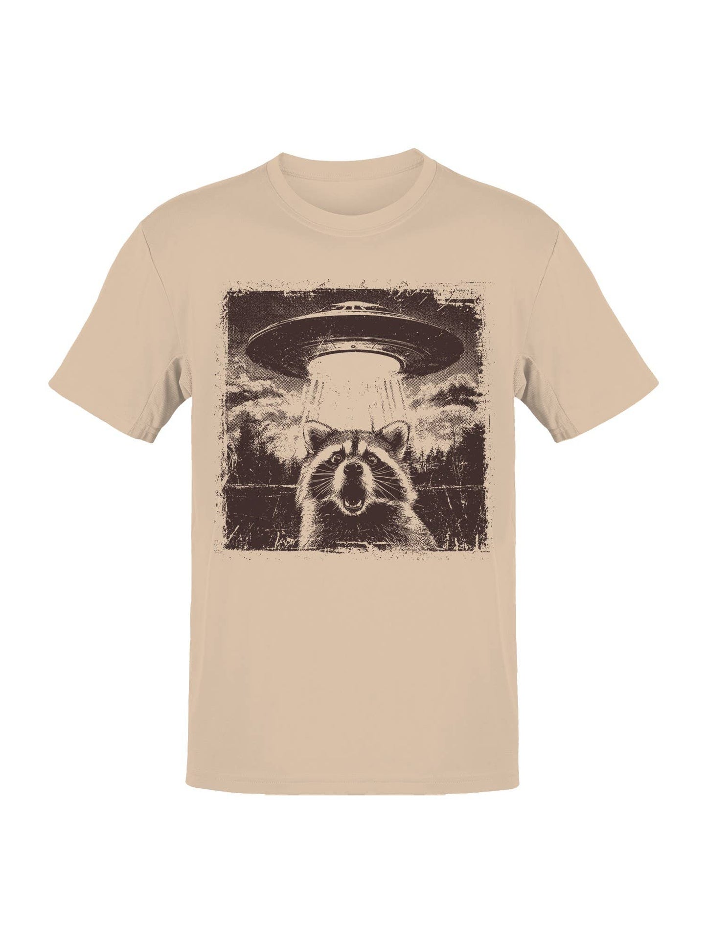 Raccoon Meets Ufo Adventure Men's T-Shirt