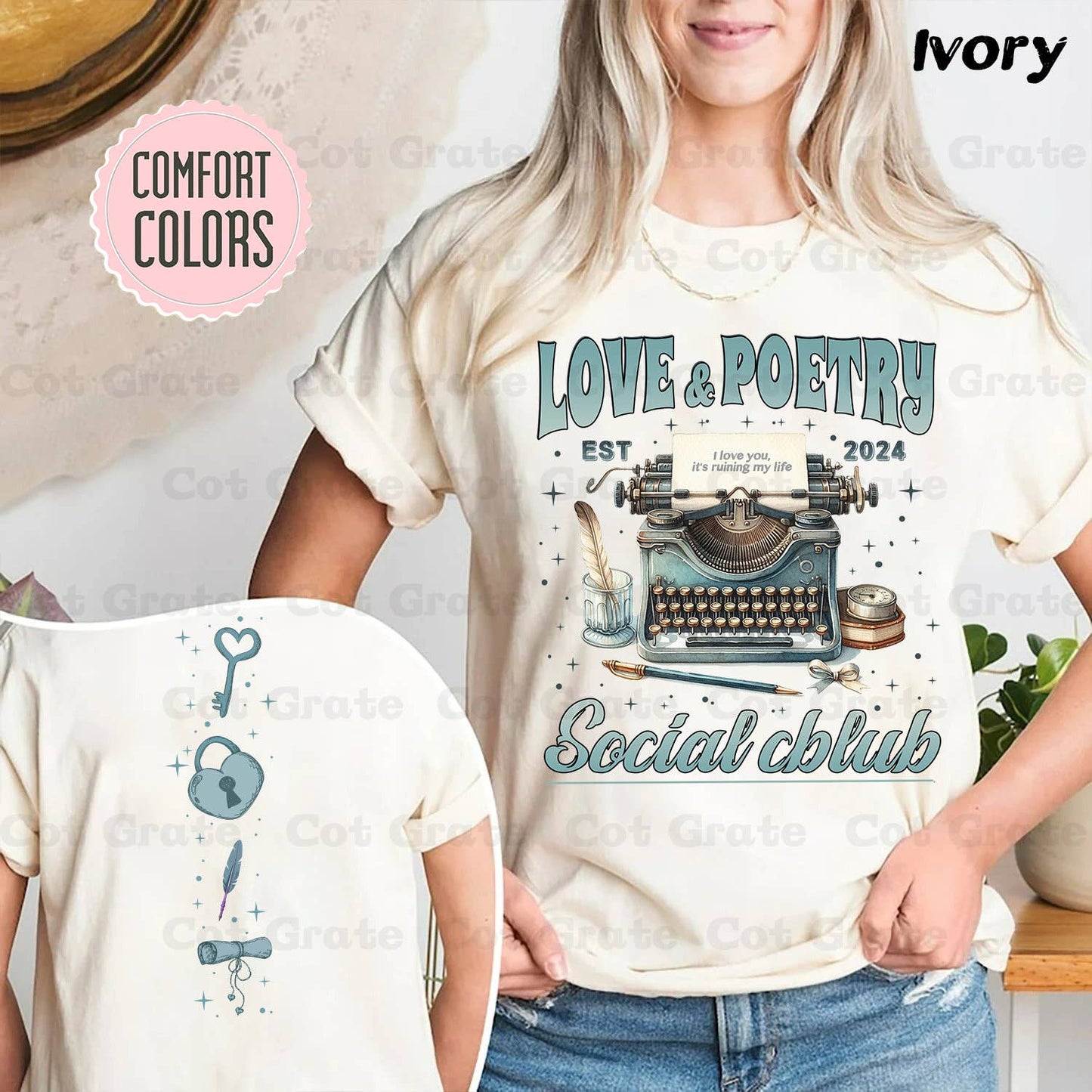Love and Poetry Social Club Comfort Colors Shirt