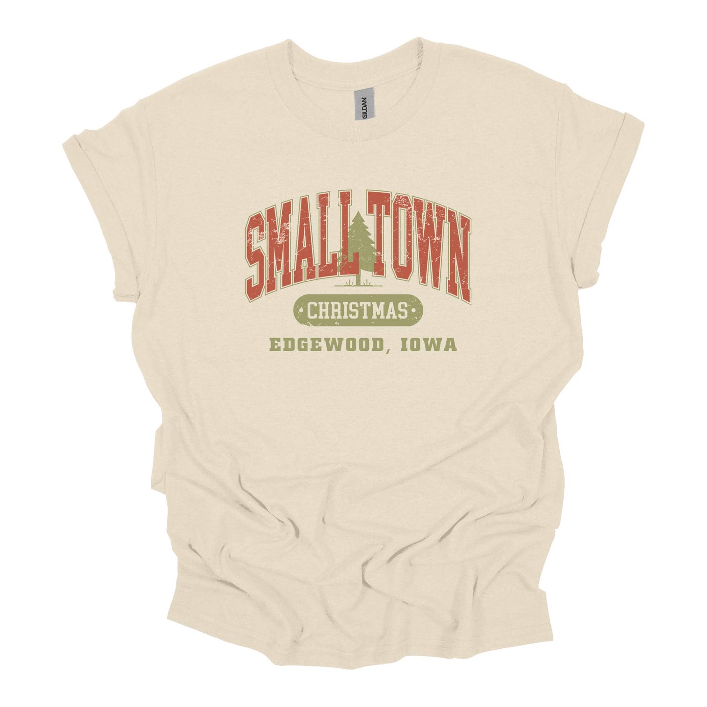 Small Town Christmas Tree Personalized Tee