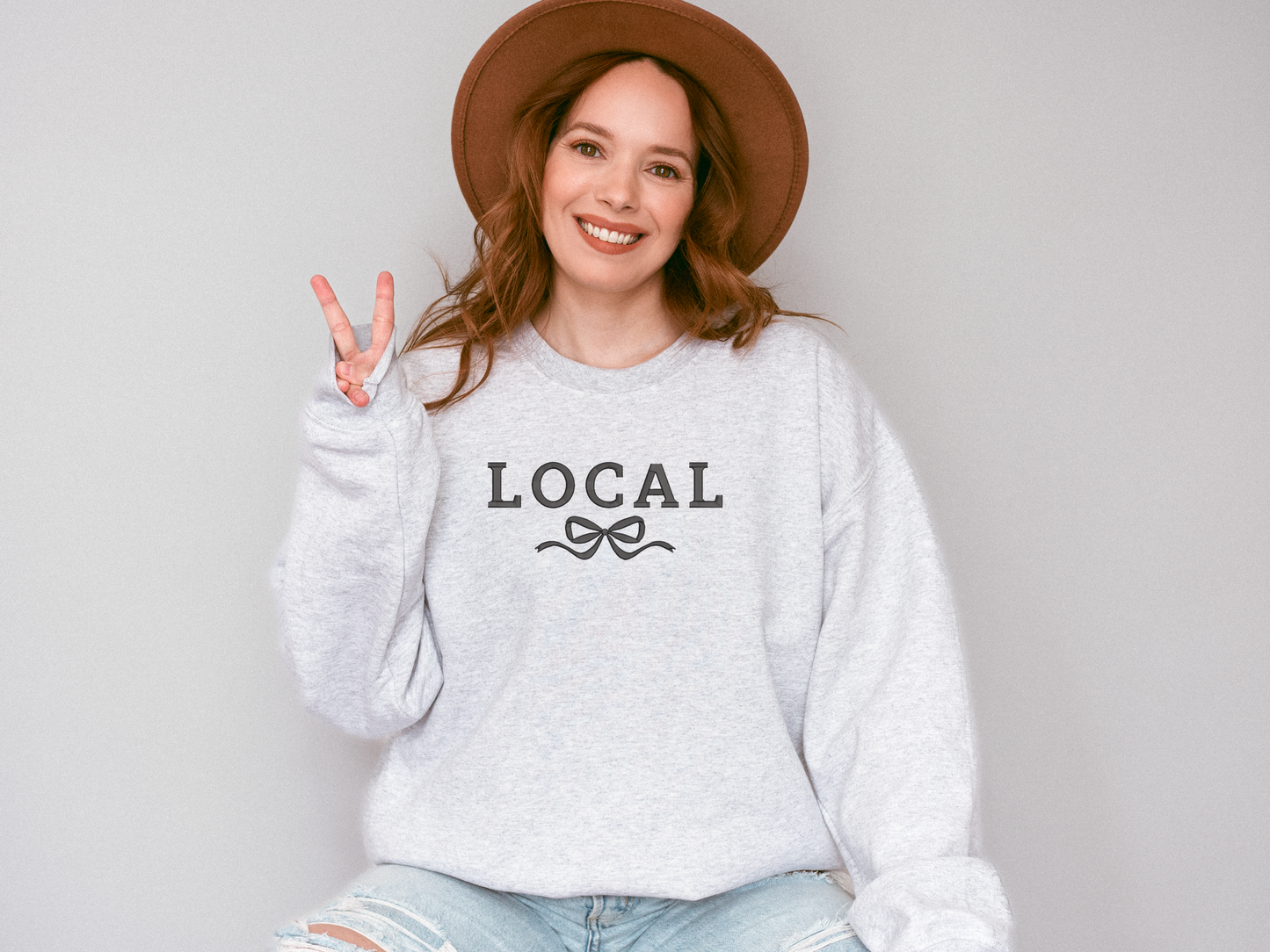 Local Sweatshirt, Custom Sweatshirt, Bow Sweatshirt