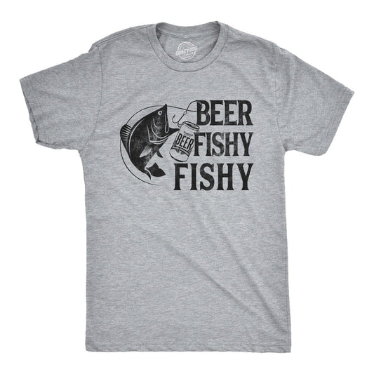 Beer Fishy Fishy Funny Graphic T-Shirt Mens Fishing Tee