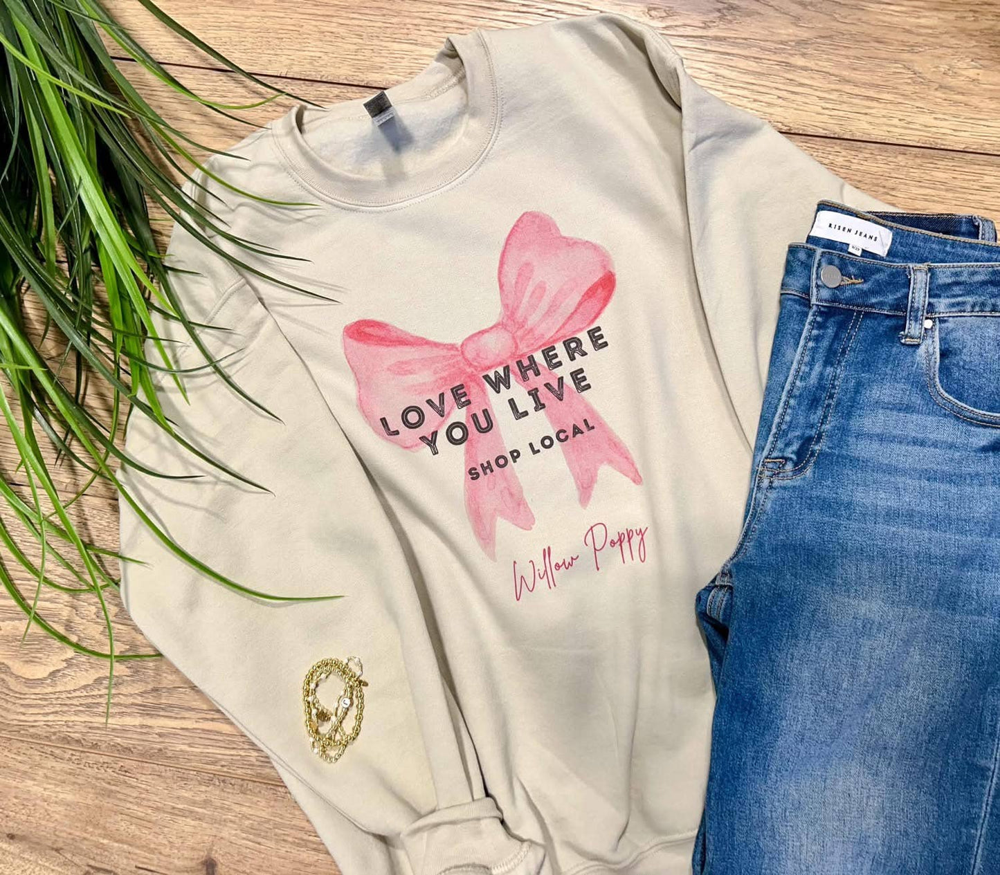 Custom Bow Shop Local Graphic Sweatshirt