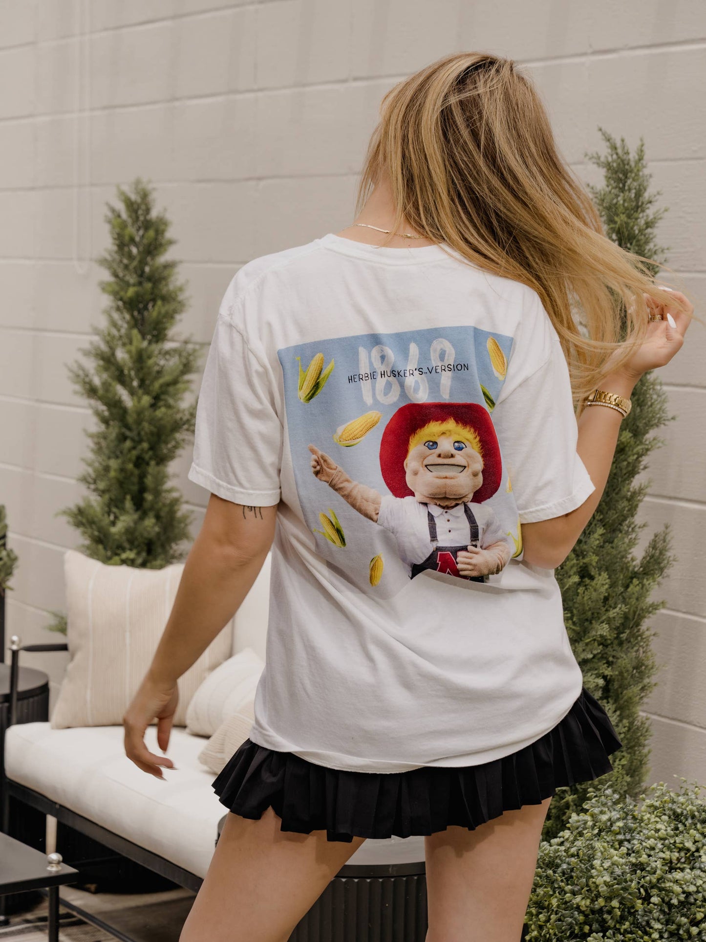 Nebraska Huskers Herbie's Version White Comfort Colors Tee