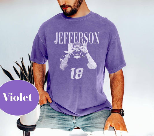Justin Jefferson Vintage Style Football Graphic T-Shirt