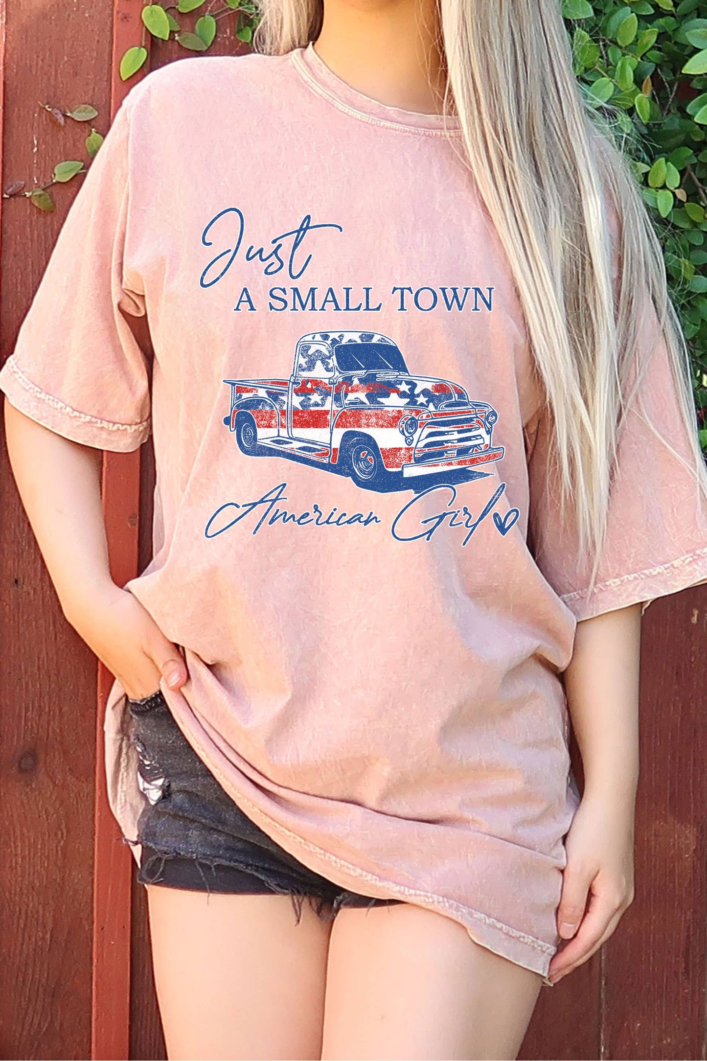 Just A Small Town Girl Oversize Mineral Graphic Tshirt