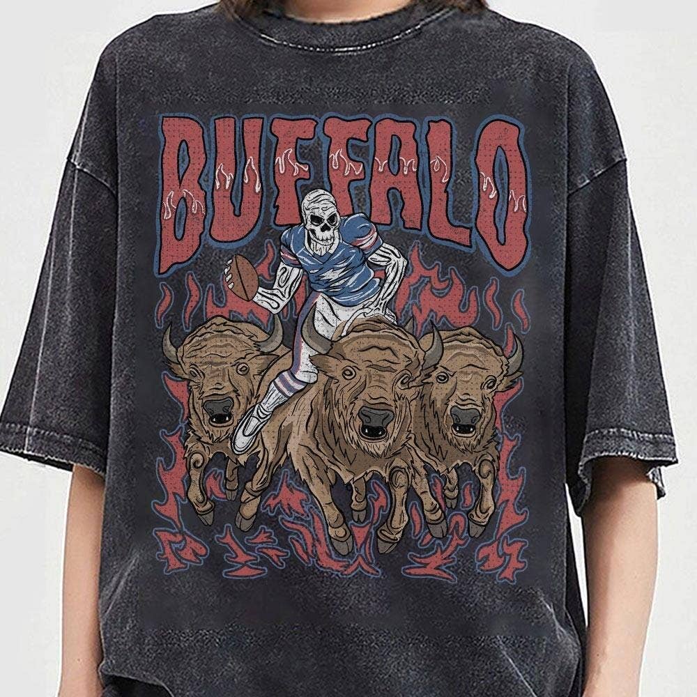 Vintage Buffalo Football Skull Shirt