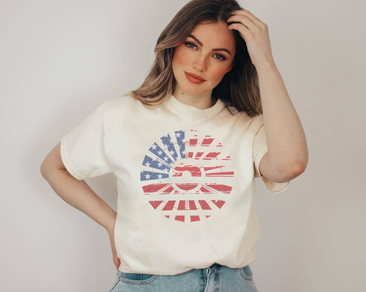 American Flag Windmill Tee | Patriotic T Shirt