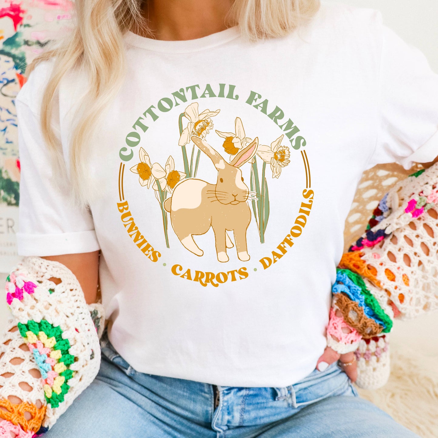 Easter Graphic Shirt | Cottontail Farms Graphic Tee | Gildan