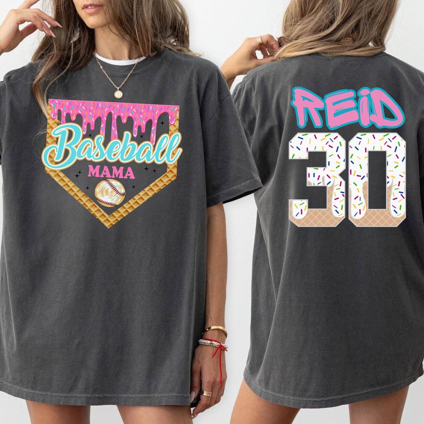 Team Mom Baseball Drip Tee, Custom Jersey & Sweatshirt