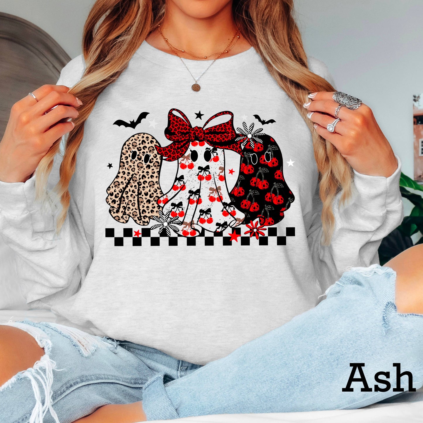 Leopard Ghost Halloween 2025 Long Sleeve Shirt | Gildan
