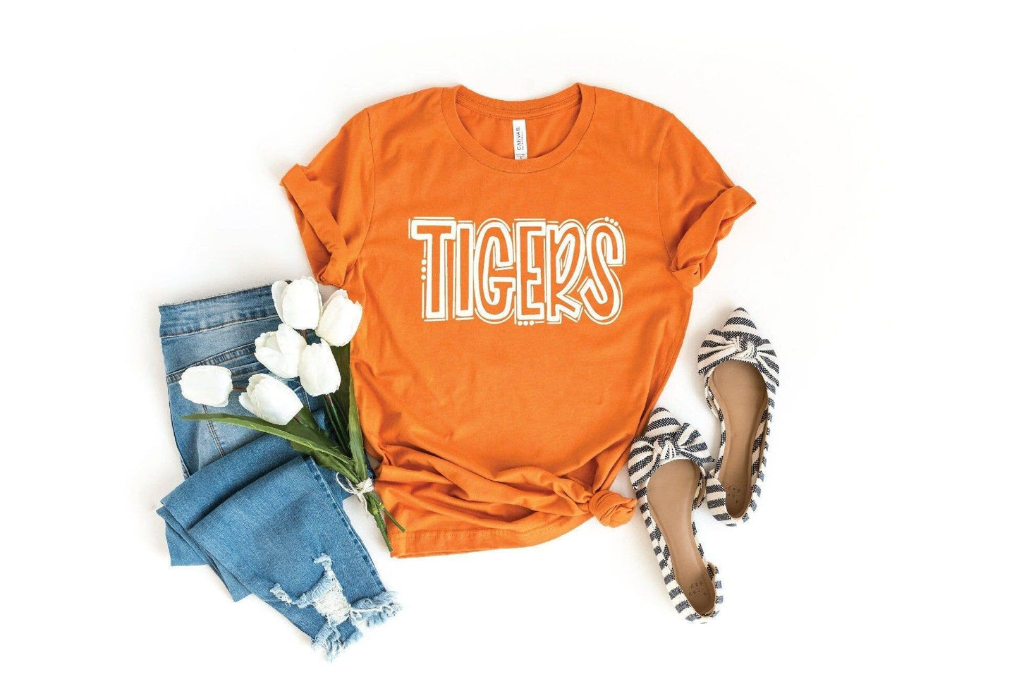 Tiger Team Mascot School Spirit Custom Tee Shirt