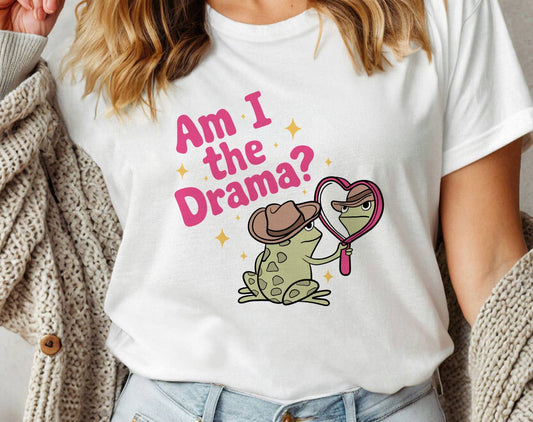 Am I the Drama?  - Funny Frog Meme Beach Graphic Shirt